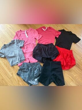 lululemon athletica Assorted Active Tops & Shorts in Pink, Black, Gray, Red